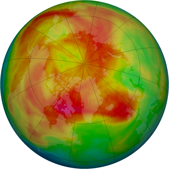 Arctic ozone map for 21 March 1983
